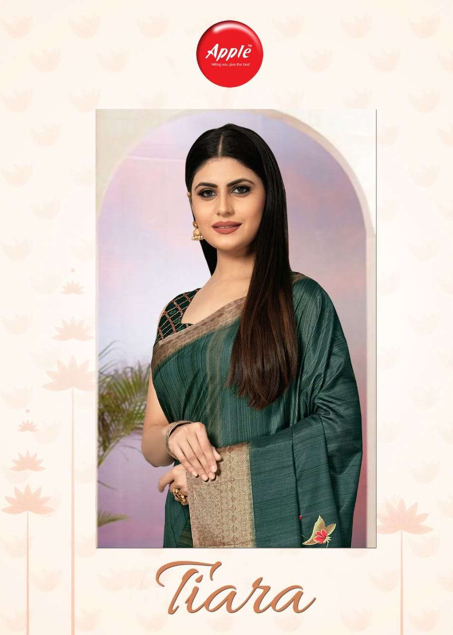 Apple Tiara Series 101-108 Dola Silk Satin Border Causal Wear Saree