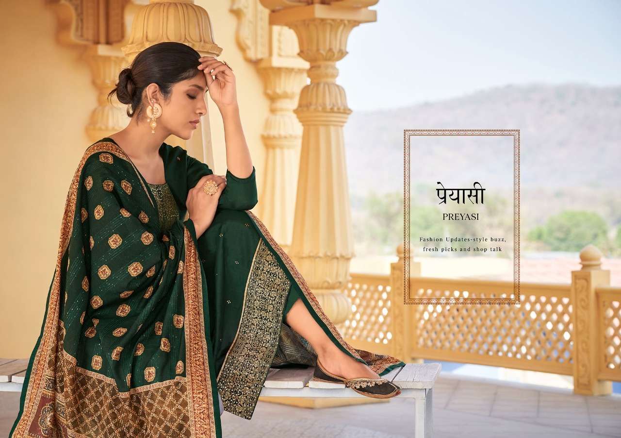 Fourdots Preyasi Series 0271-0274 Pure Muslin Jacquard Suit