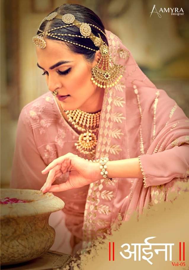 Amyra Aaina Vol-5 Series 122-125 Georgette Embroidery Suit