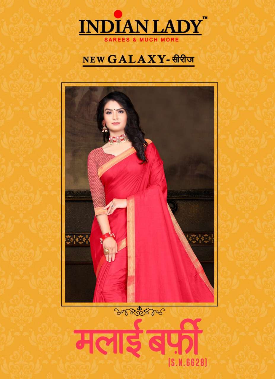 Indian Lady Malai Barfi Series 6628 Dola Silk Printed Saree