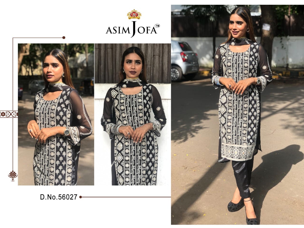 Asim Jofa D-56027 Designer Faux Georgette Suit