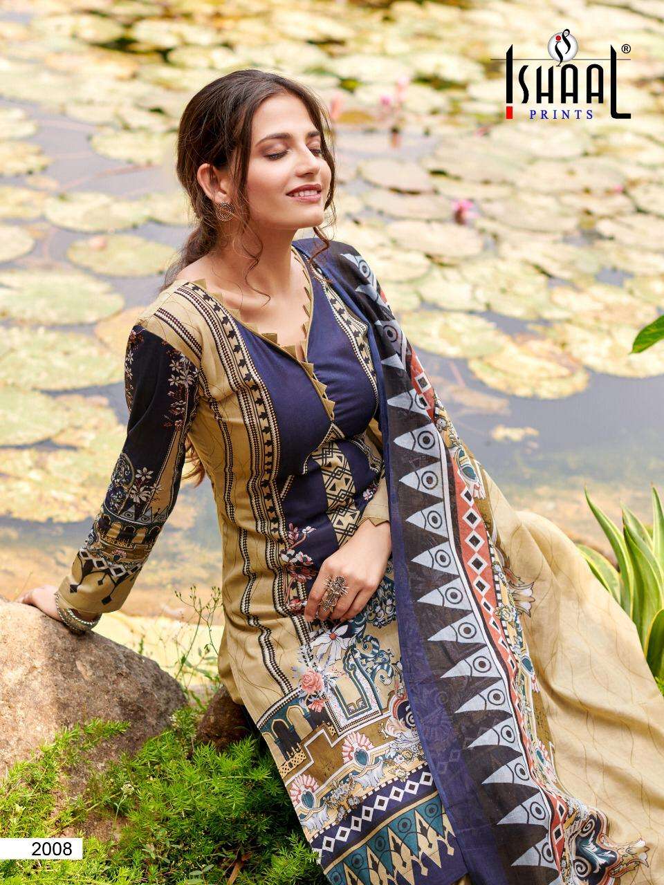 Ishaal Prints Gulmohar Combo Vol-2 Series 2001-2010 Lawn Suit