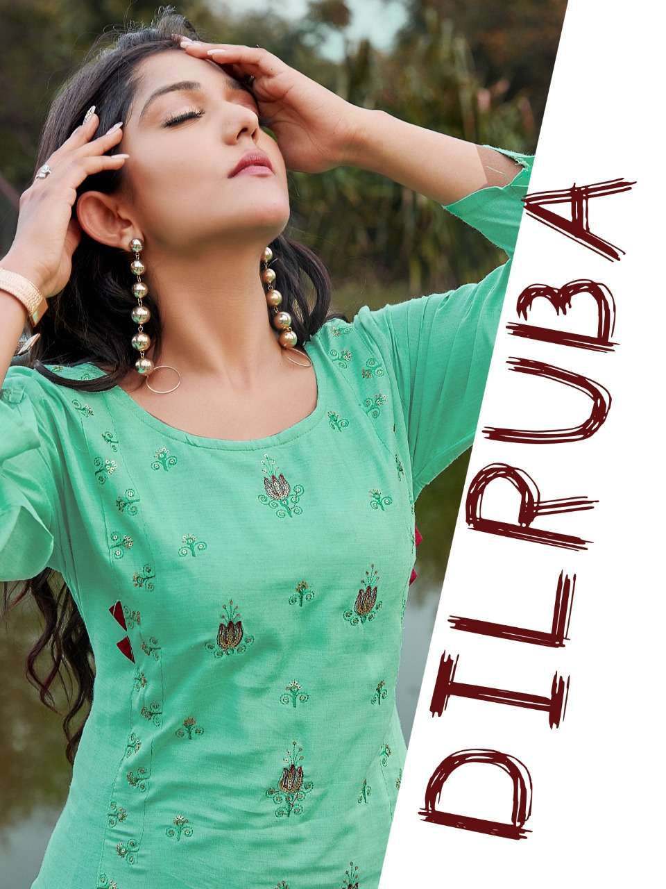 Rung Dilruba Series 1001-1008 Rayon Kurti With Pant Supplier