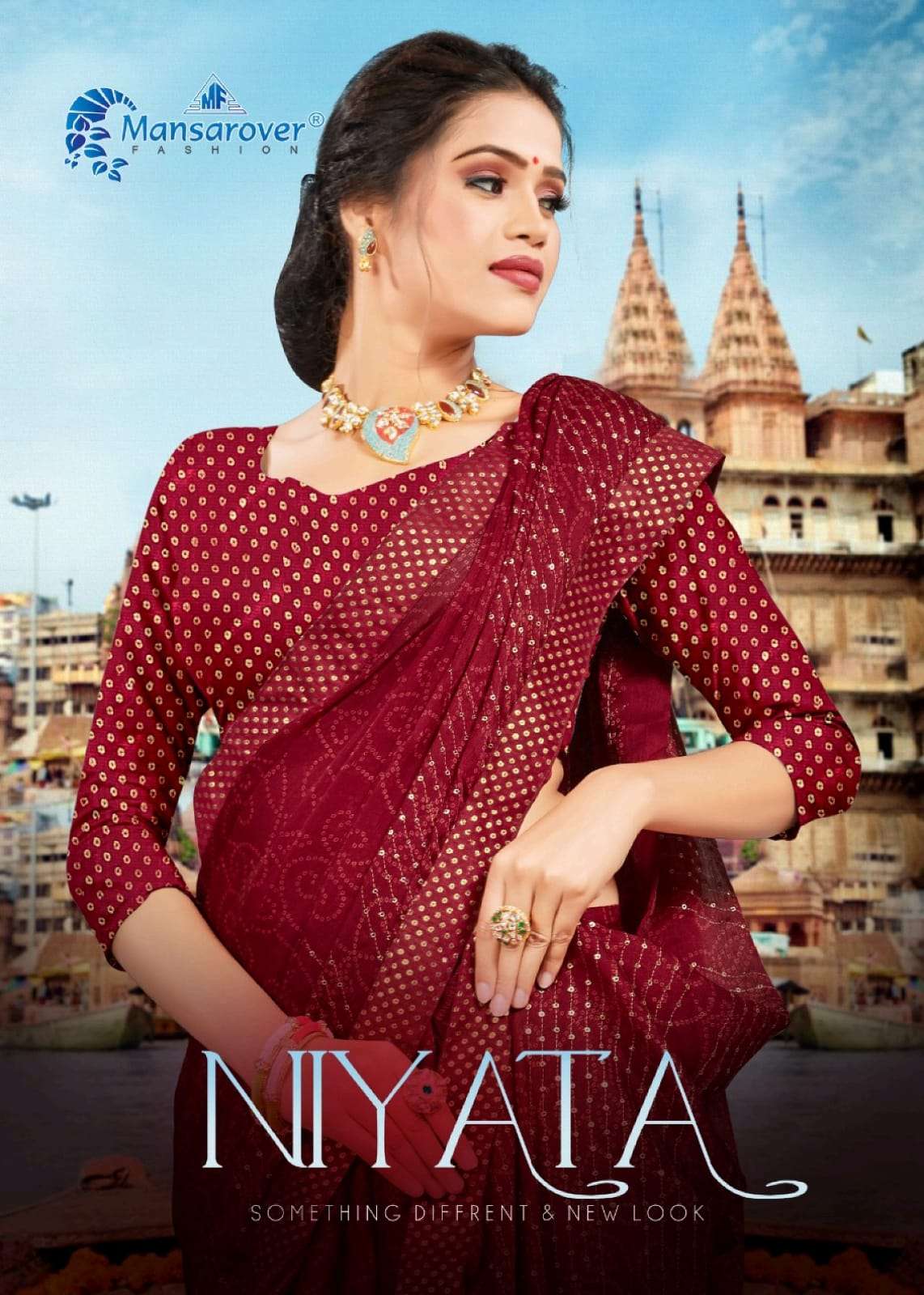 Niyata By Mansarover Moss Chiffon Printed Fancy Sarees