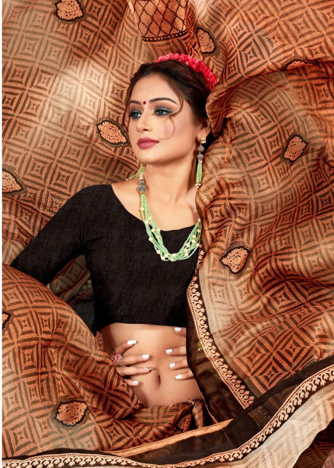 Mansarover Inaya Vol 2 Moss Chiffon Printed Sarees