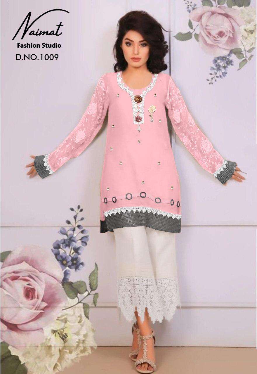 Naimat Fashion Studio Nfs Vol-1009 Georgette Kurti With Cotton Pant