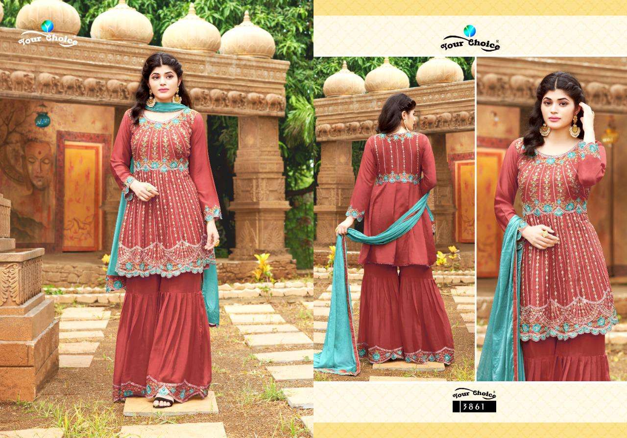 Lakme By Your Choice Chinon Heavy Garara Salwar Kameez