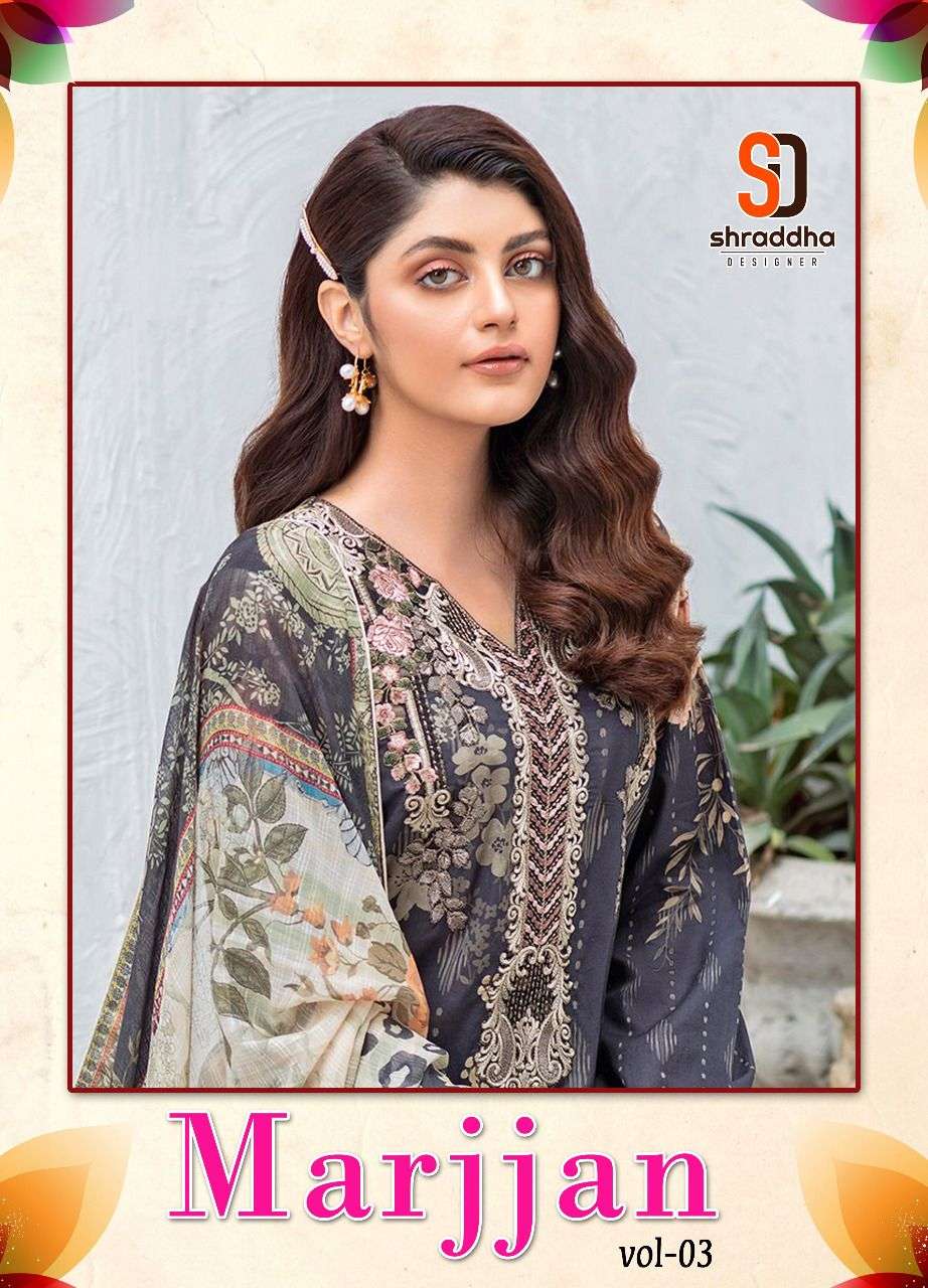 Shraddha Marjjan Vol-3 Series 3001-3006 Lawn Cotton Suits