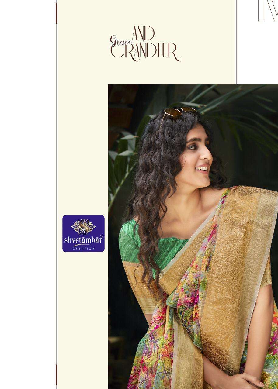 Shvetambar Creation Natooji Silk Organza Saris Wholesale Rate