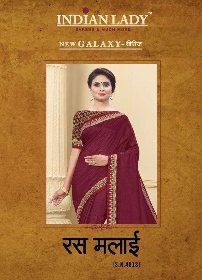 Indian Lady Ras Malai-4 Series 4818 Vichitra Silk Saree