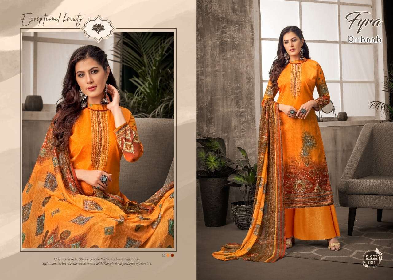 Fyra Designing Hub Rubaab Series 001-010 Soft Cotton Pritned Suits