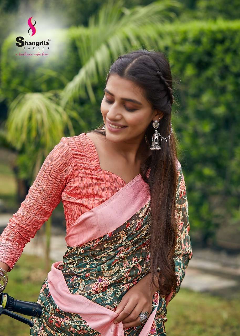Shangrila Sakhiya Linen Printed Saris Wholesale Clothing Store In Surat