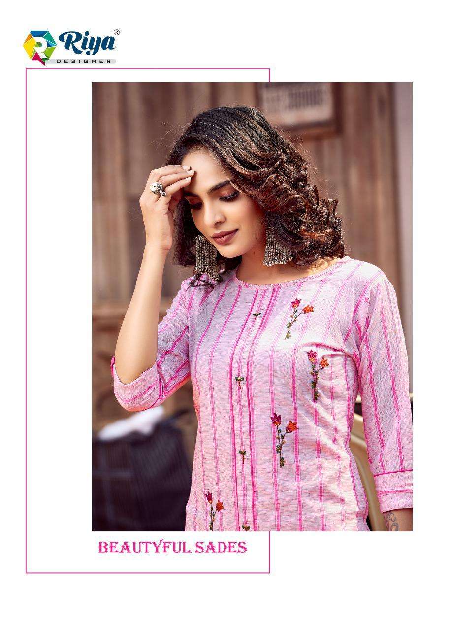 Lime Light Vol 3 By Riya Cotton Linen Kurti With Pant Collection