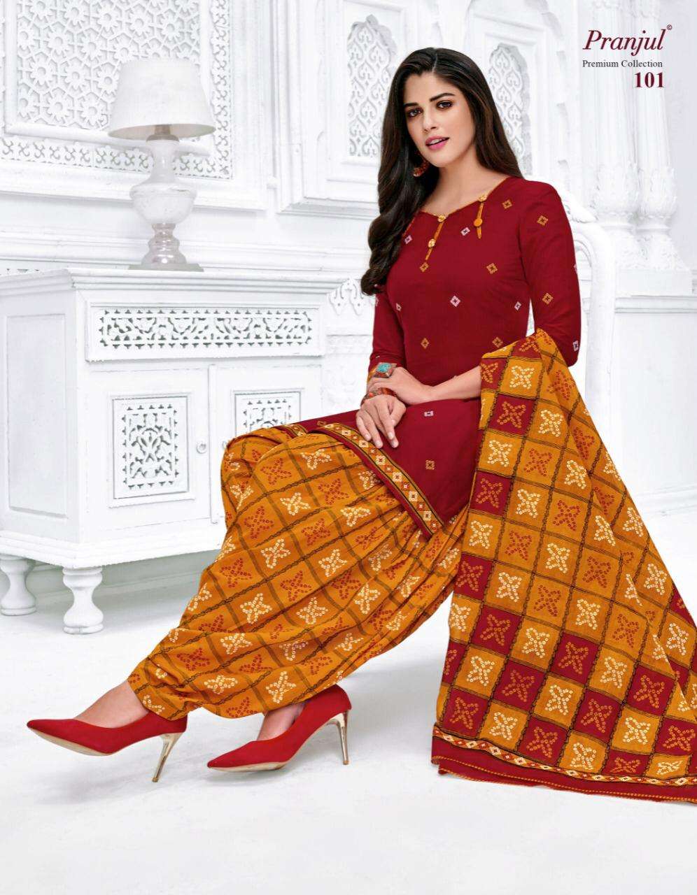 Pranjul Premium Collections Cotton Readymade Patiyala Suits At Best Rates