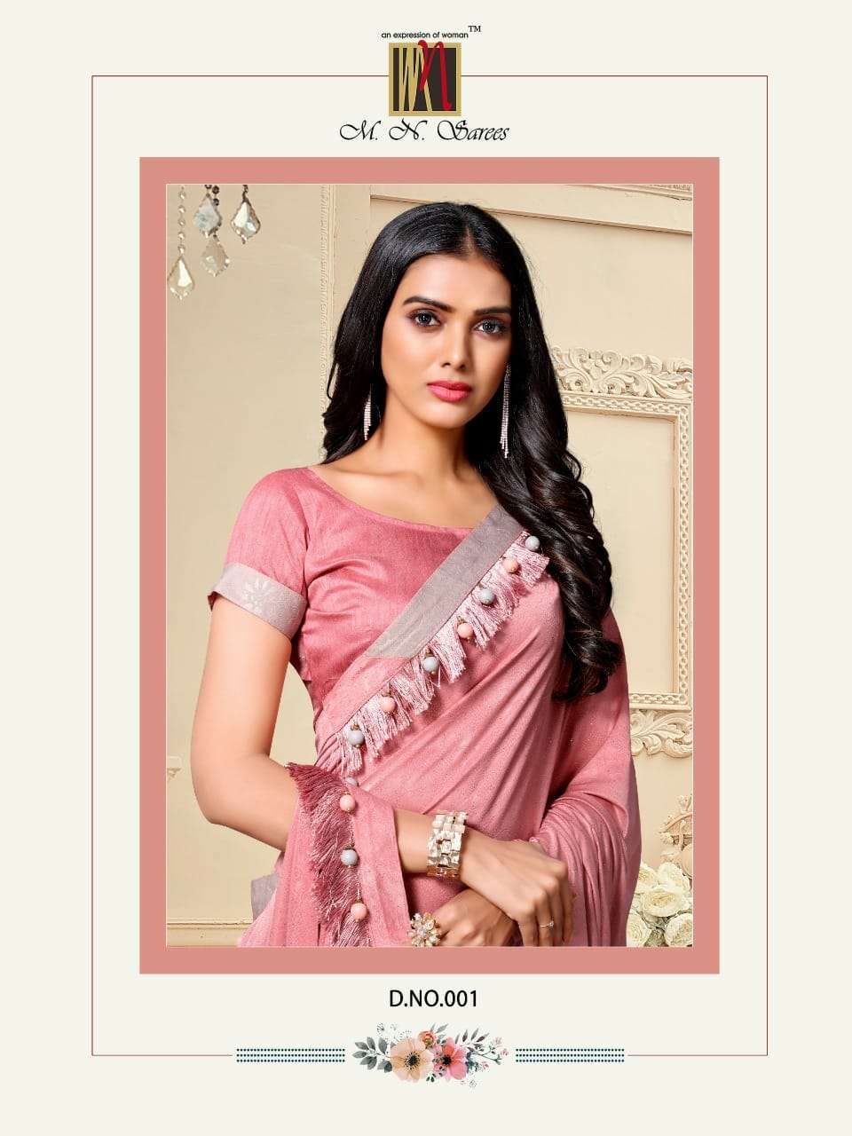 M N Saree Akira Fancy Materials Designer Look Saris Wholesale Price