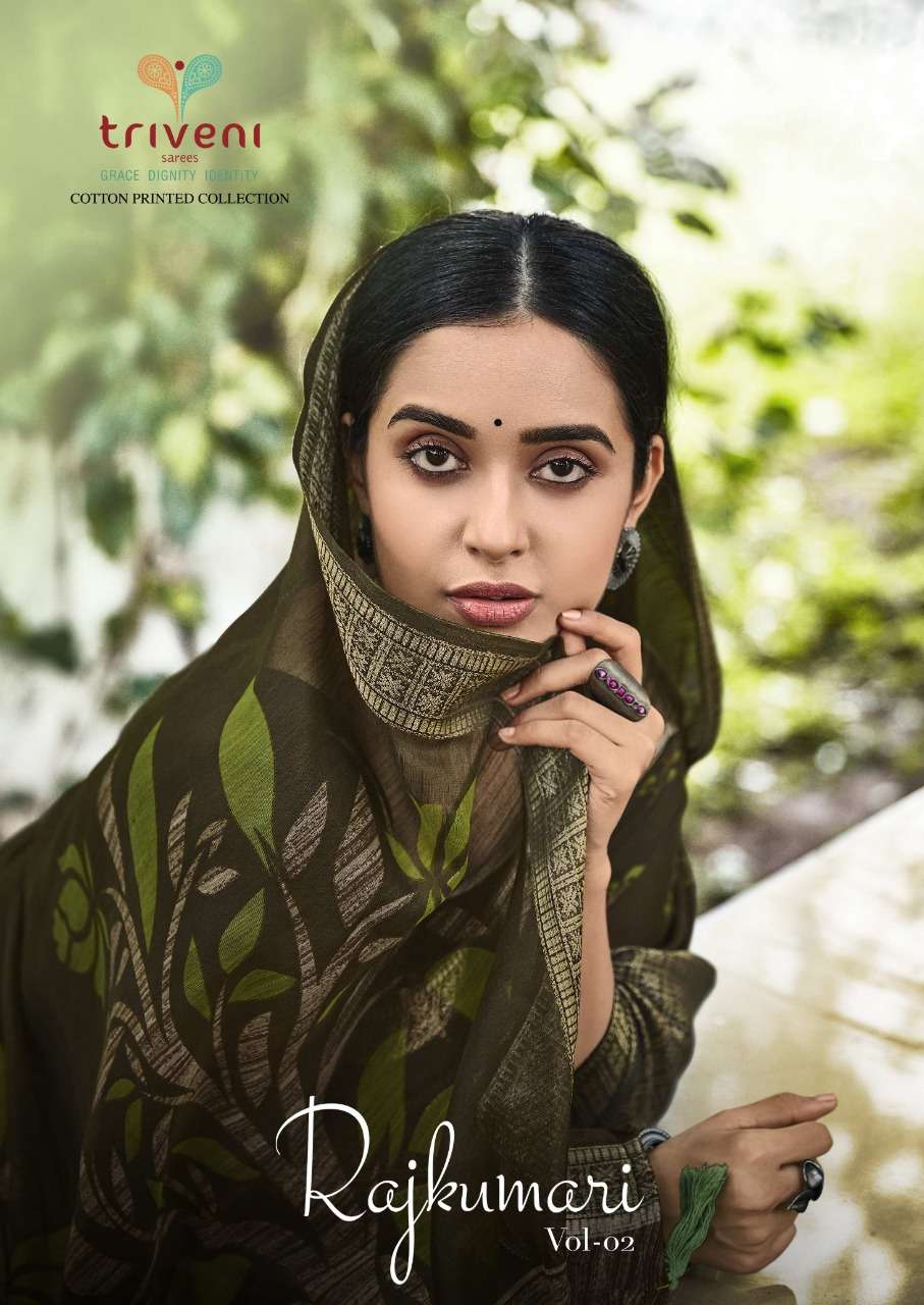 Rajkumari Vol 2 By Triveni Cotton Linen Indian Printed Saree Wholesaler