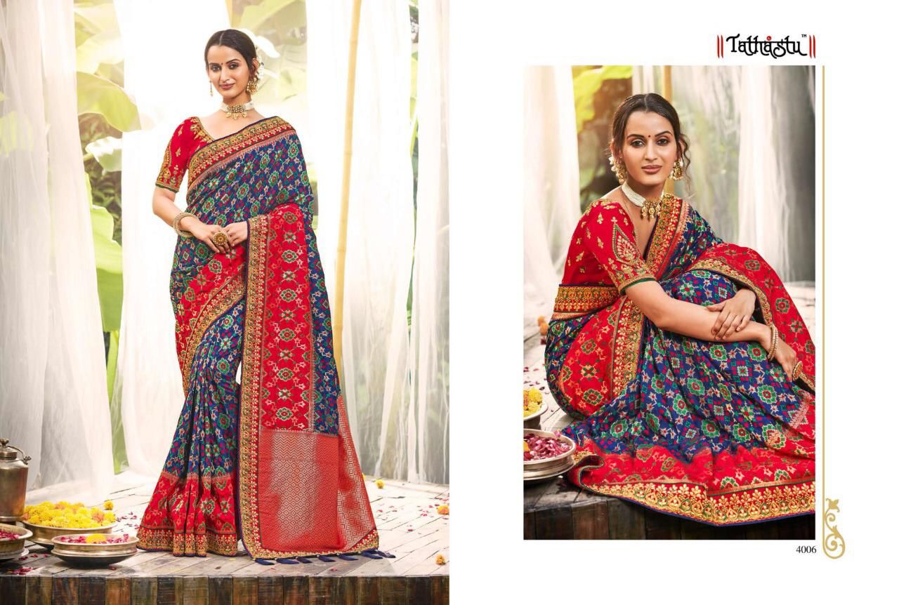 Tathastu Series 4001-4011 Designer Dola Silk Saree Singles Available