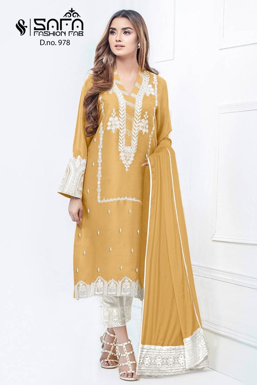 Safa Fashion Sf-978 Designer Pure Georgette Suit