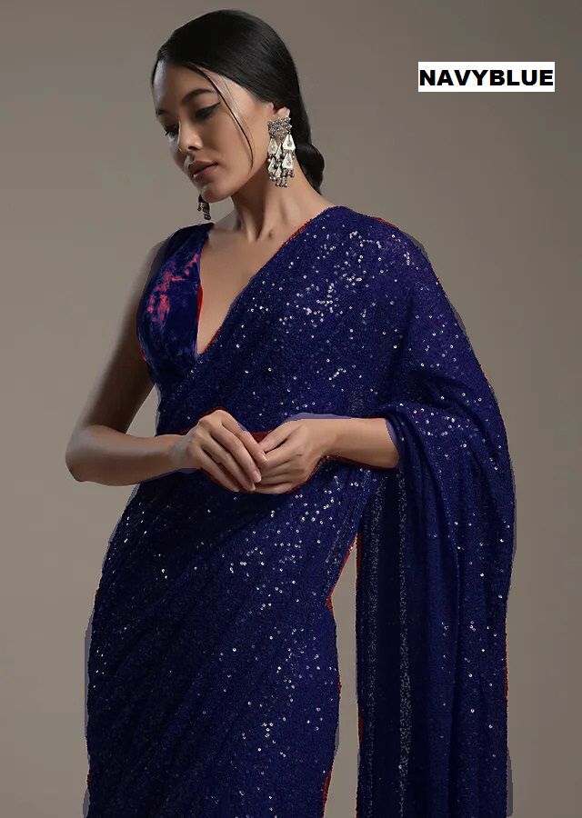 Code-3192 New Bollywood Block Buster Design Launching 3mm Mono Net Sequence Saree
