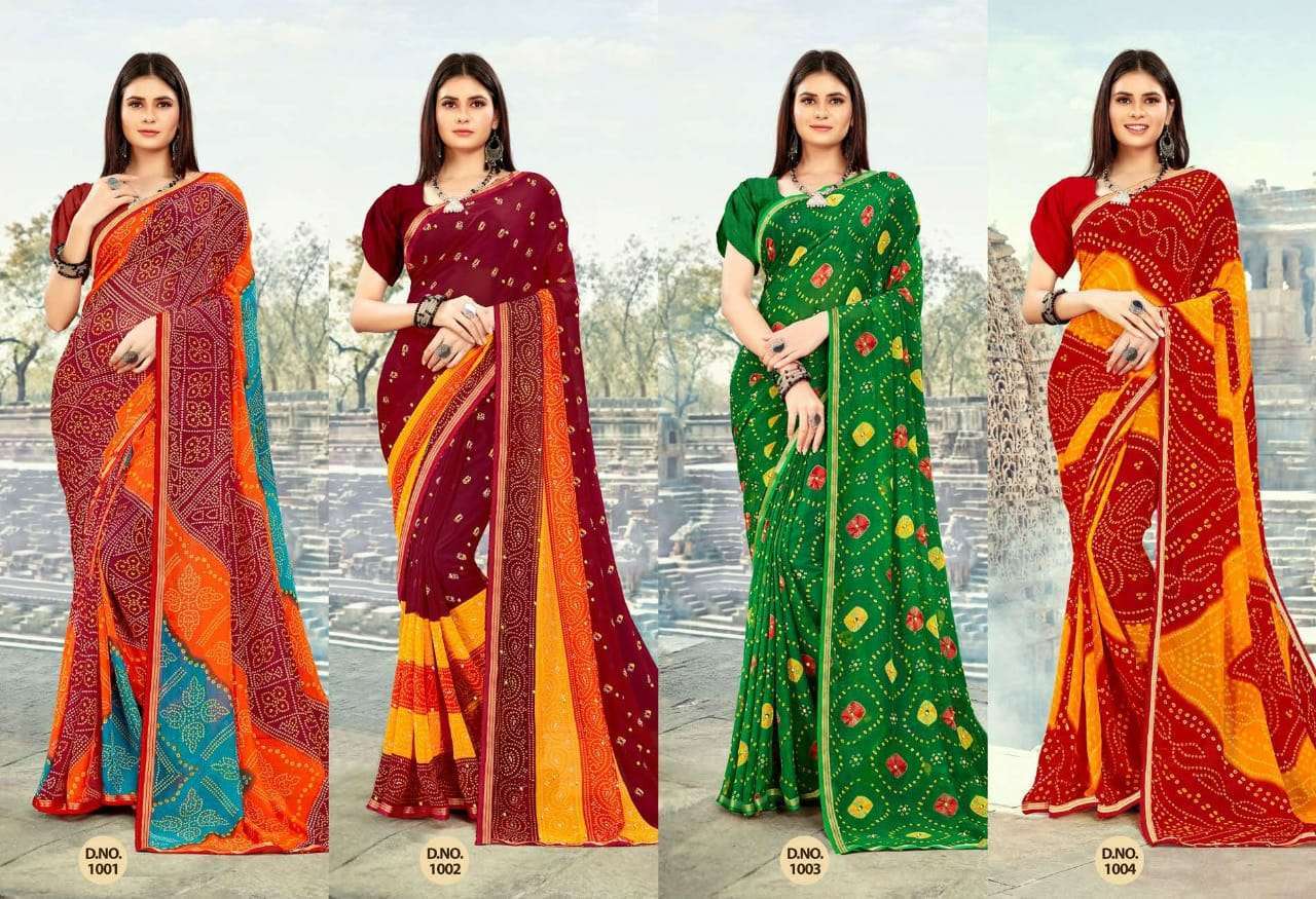 AISHWARYA PRESENT SHANAYA PRINTED LEHERIYA FANCY SAREE