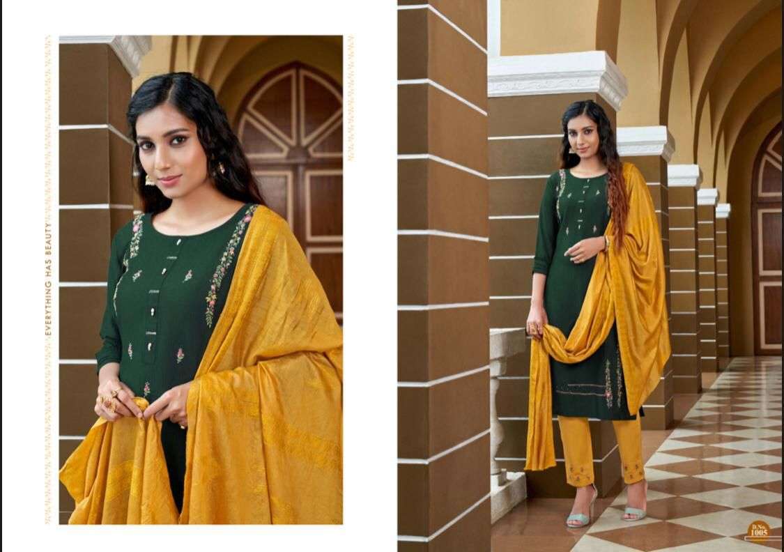 AMAAYA GRAND LONG KURTI WITH BOTTOM AND DUPATTA SET