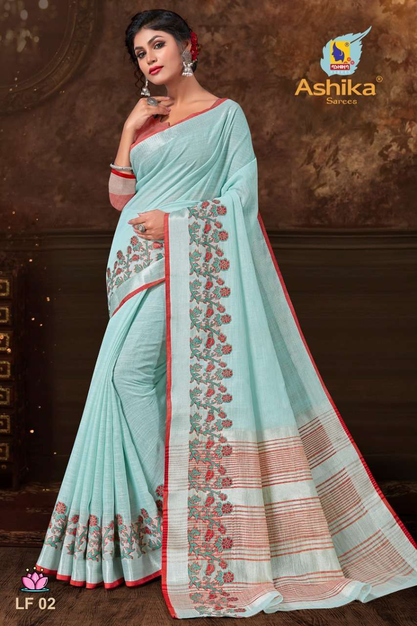 ASHIKA LINEN FANTASY FANCY ETHNIC WEAR SARIS FOR WOMEN EXPORTS