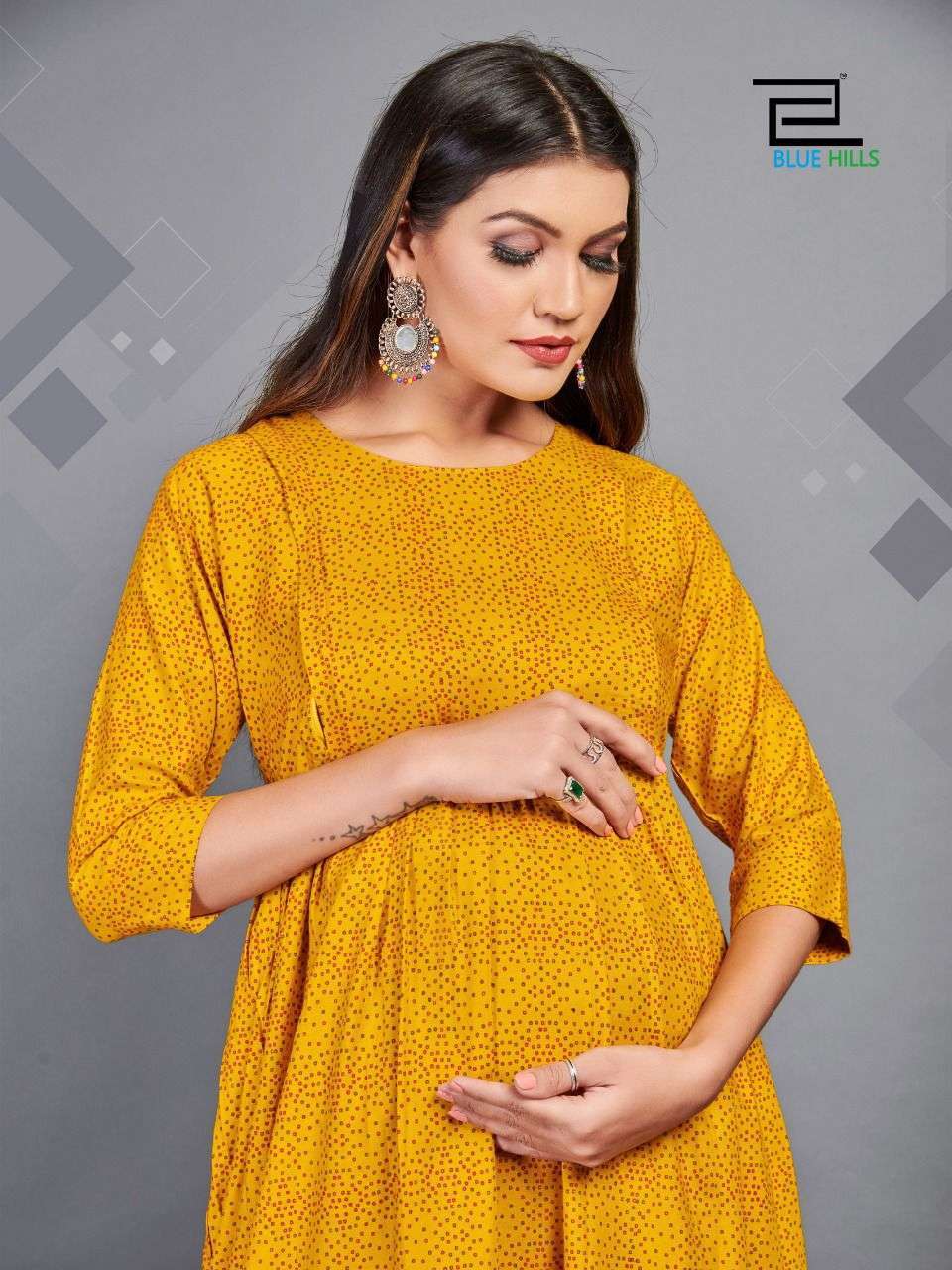BLUE HILLS GOOD NEWS VOL 8 RAYON PRINTED FEEDING TOP WITH ONE SIDE POCKET