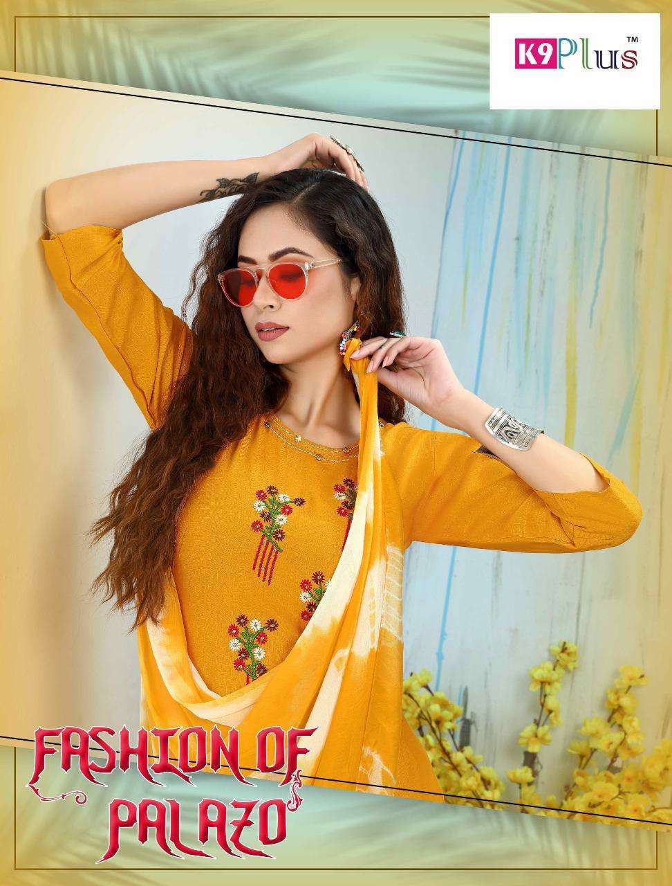 FASHION OF PLAZO BY K9PLUS HEAVY RAYON READYMADE SUIT CATLOG COLLETION