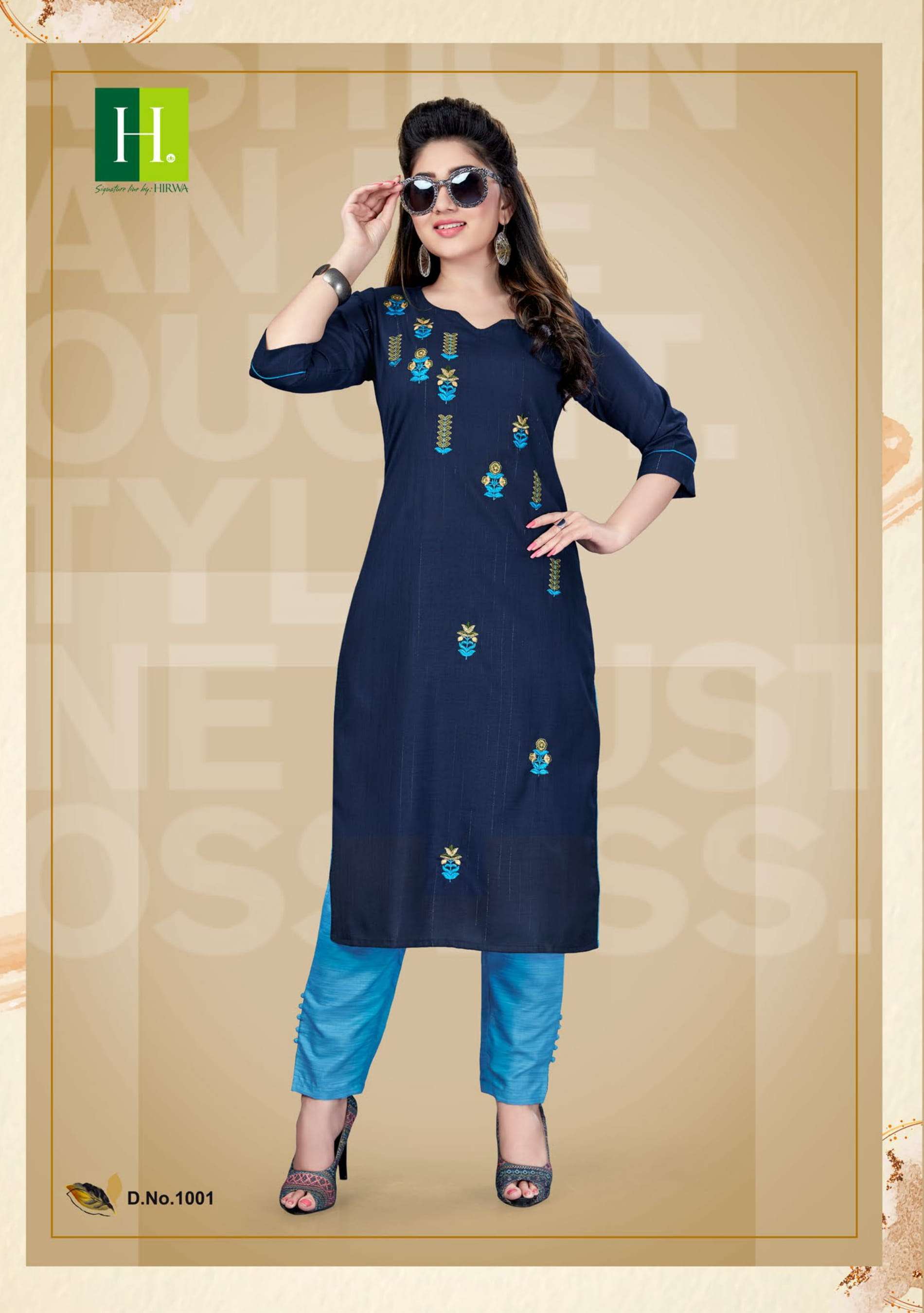 H DOT SHINE BY HIRWA STRAIGHT TOP WITH PANT SET AUTHORIZED SUPPLIER