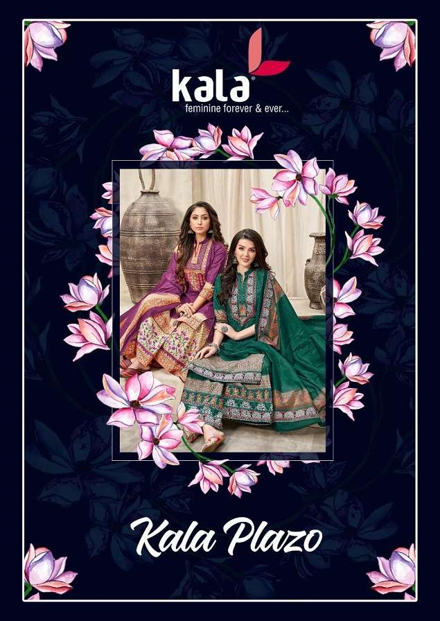 KALA PLAZO PURE COTTON PRINTED SUIT