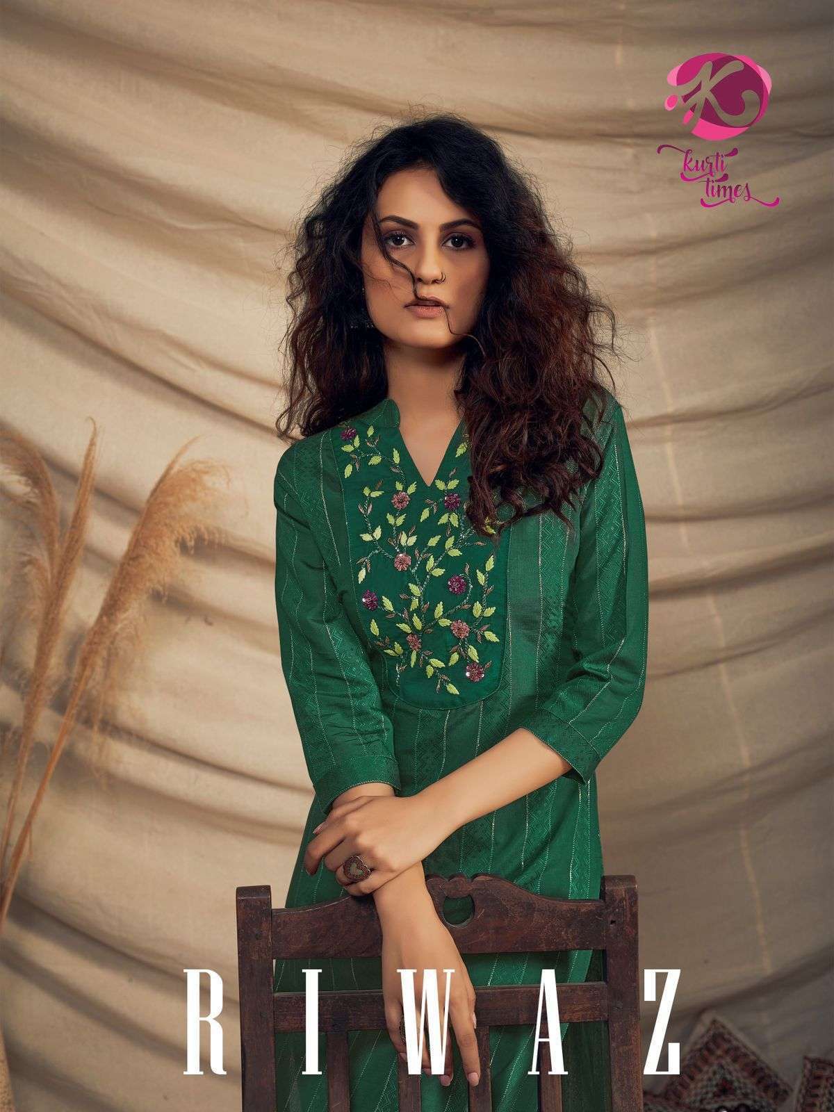 KURTI TIMES RIWAZ VISCOSE HANDWORK FANCY TOP WITH BOTTOM SUPPLIER