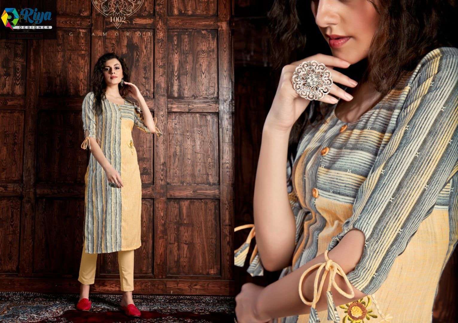 LIME LIGHT VOL 2 BY RIYA COTTON LINEN KURTI WITH PANT SUPPLIER
