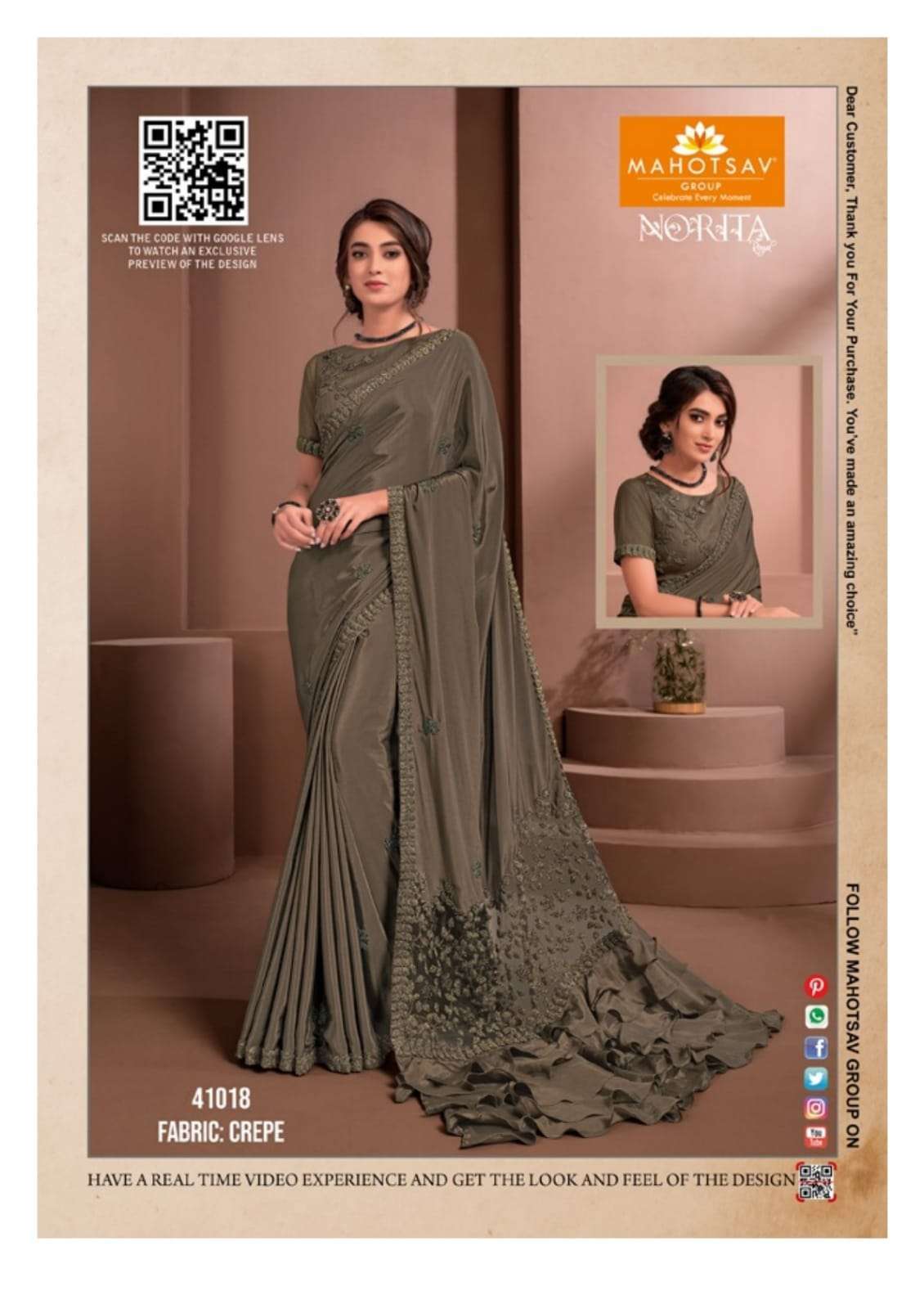 MAHOTSAV NORITA RAISSA 41001-41021 SERIES HEAVY FANCY DESIGNER SARIS WHOLESALER