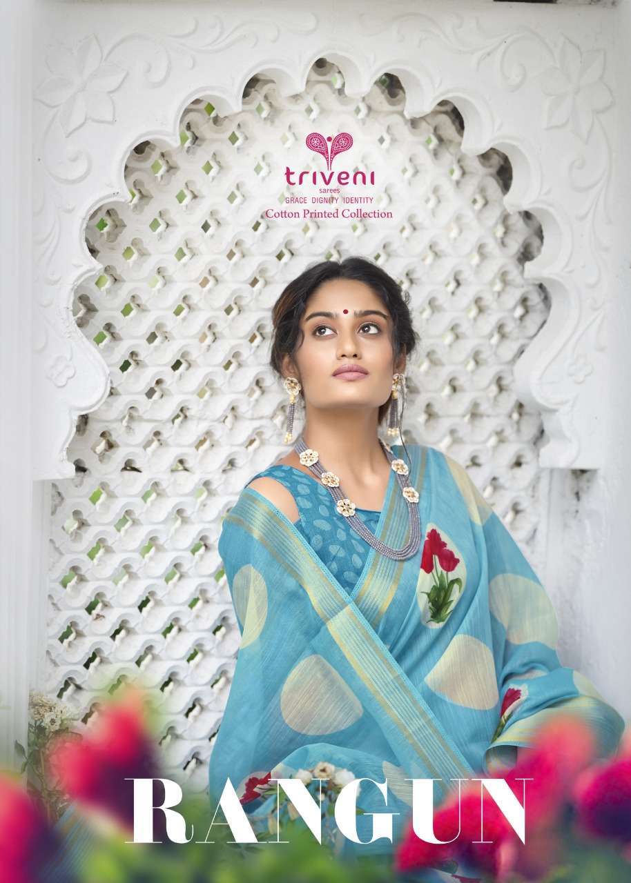 RANGUN BY TRIVENI COTTON LINEN PRINTED CASUAL WEAR SAREES