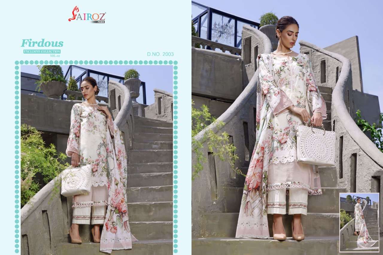 SAIROZ FABS FIRDOUS VOL-3 DESIGNER PURE HEAVY COTTON SUIT 
