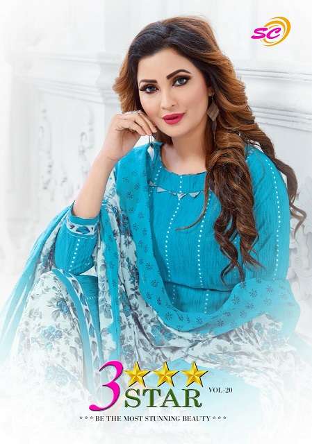 SC 3STAR VOL-20 COTTON PRINTED SUIT