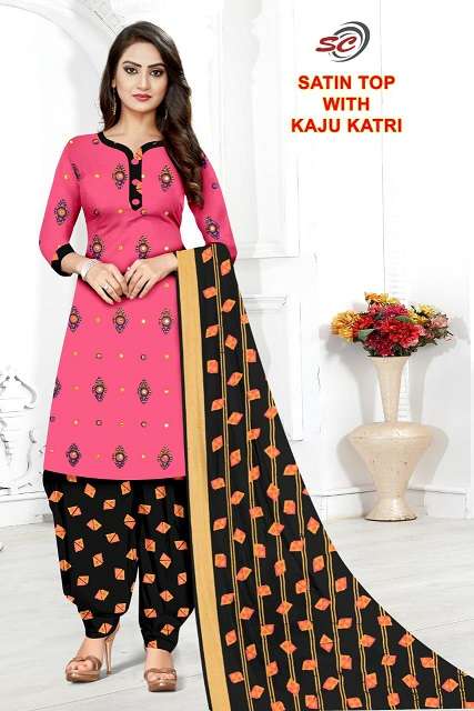 SC SATIN TOP WITH KAJU KATRI WORK SUIT