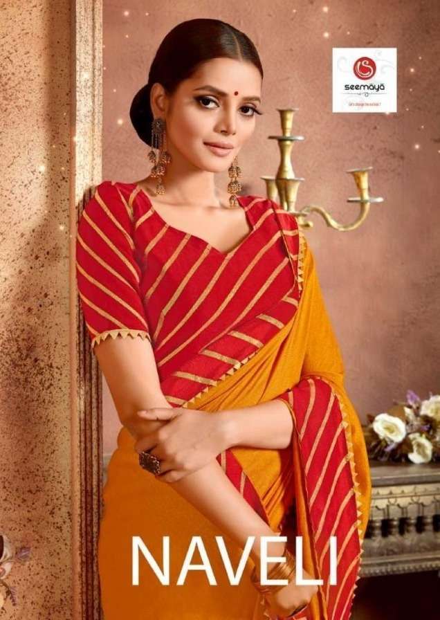 SEEMAYA NAVELI VICHITRA SILK LEHERIYA PRINTED SAREE