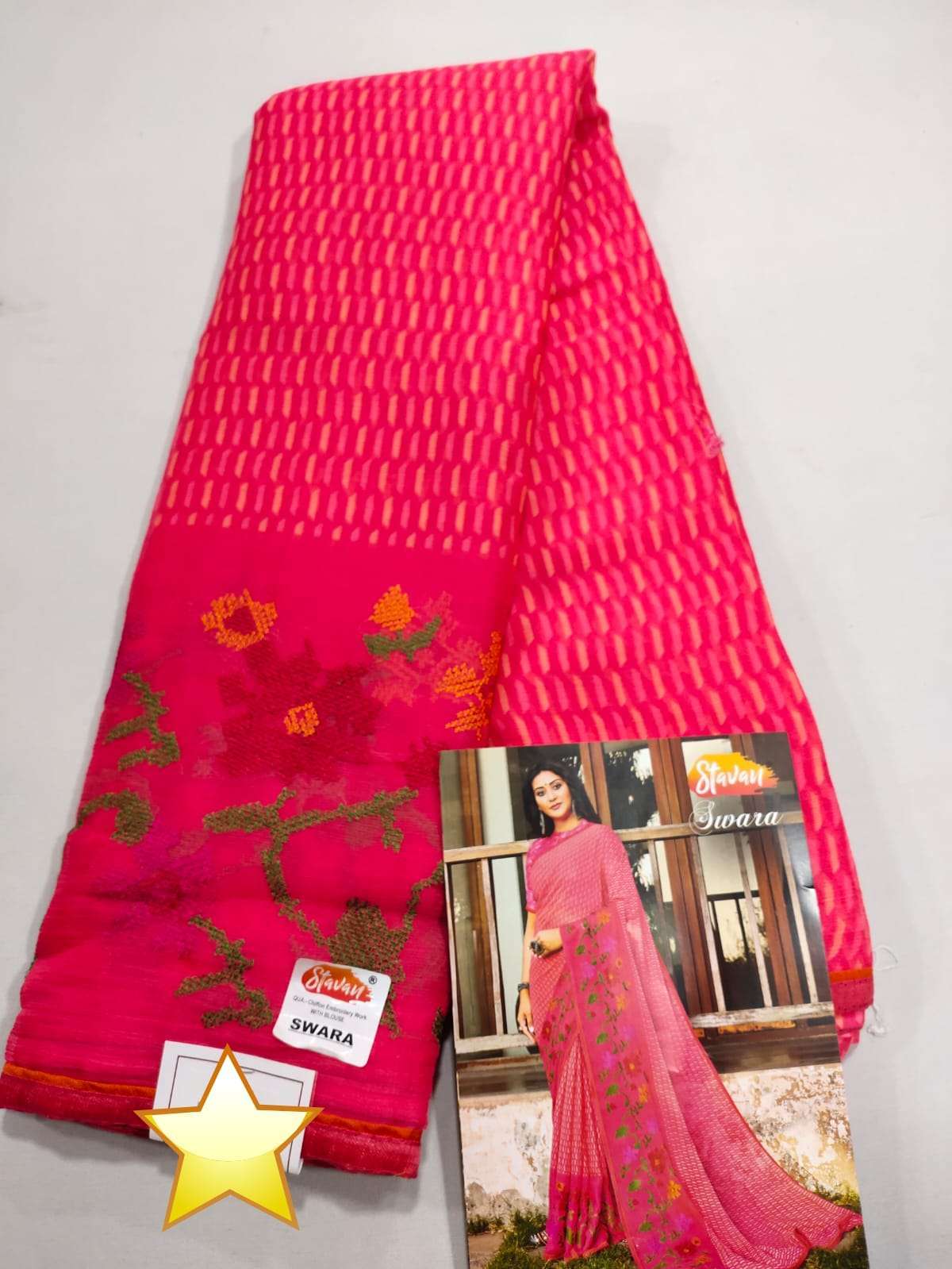 STAVAN SWARA CHIFFON WITH EMBROIDERY WORK SARIS AT BEST PRICE ONLINE