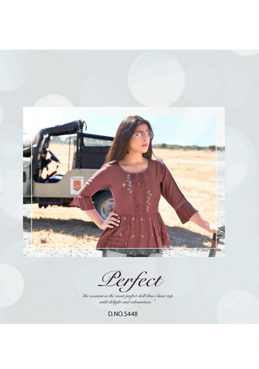 TOPSY VOL 14 BY YAMI FASHION RAYON EMBROIDERY SHORT TOP COLLECTION