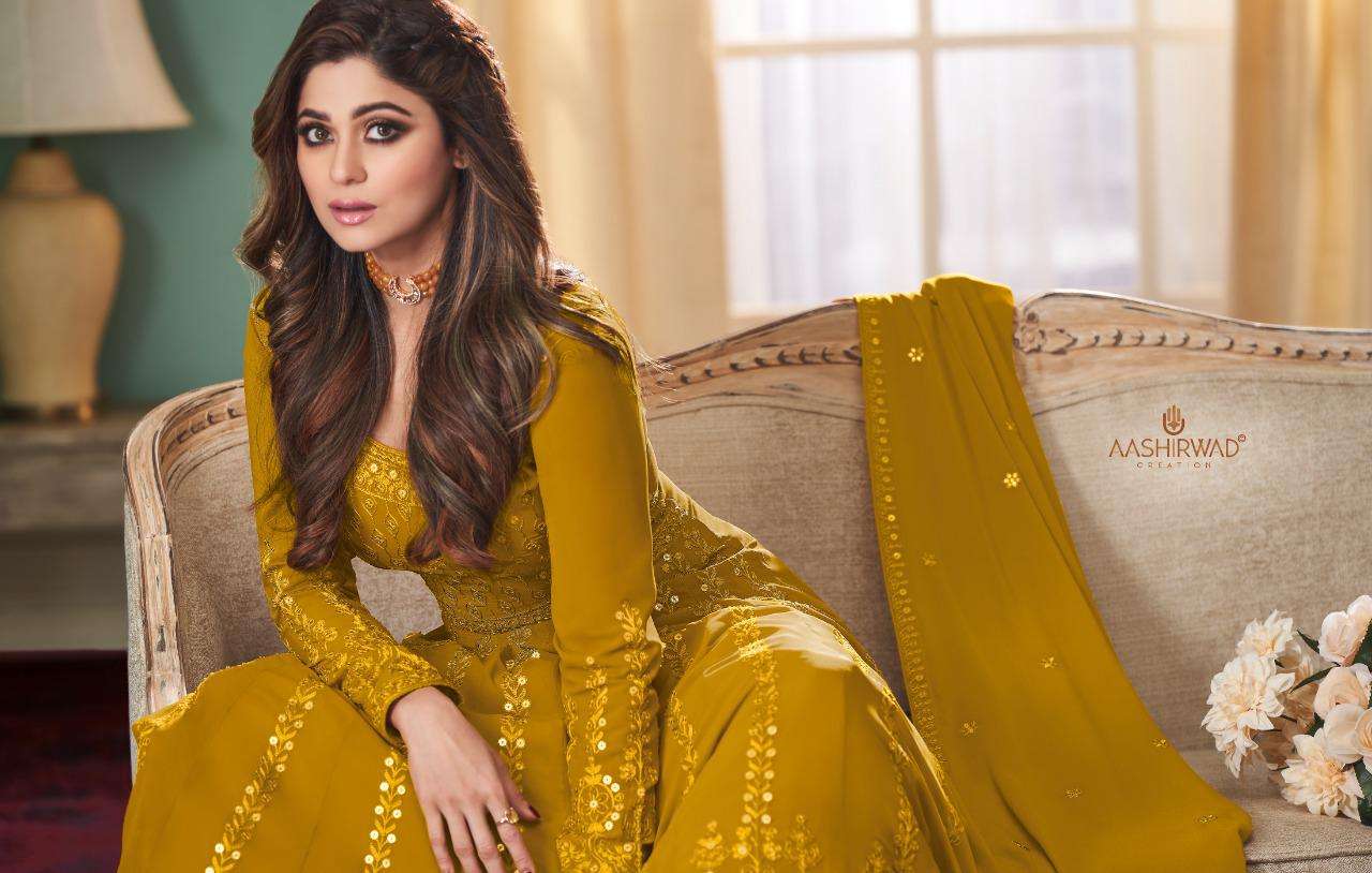 AASHIRWAD ROSE DESIGNER REAL GEORGETTE SUIT 