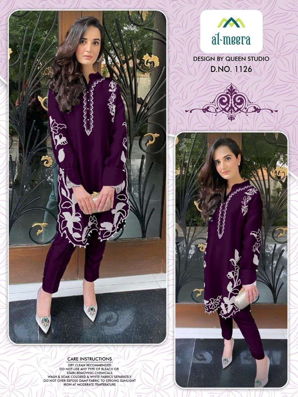 AL-MEERA 1126 DESIGNER FAUX GEORGETTE TUNIC