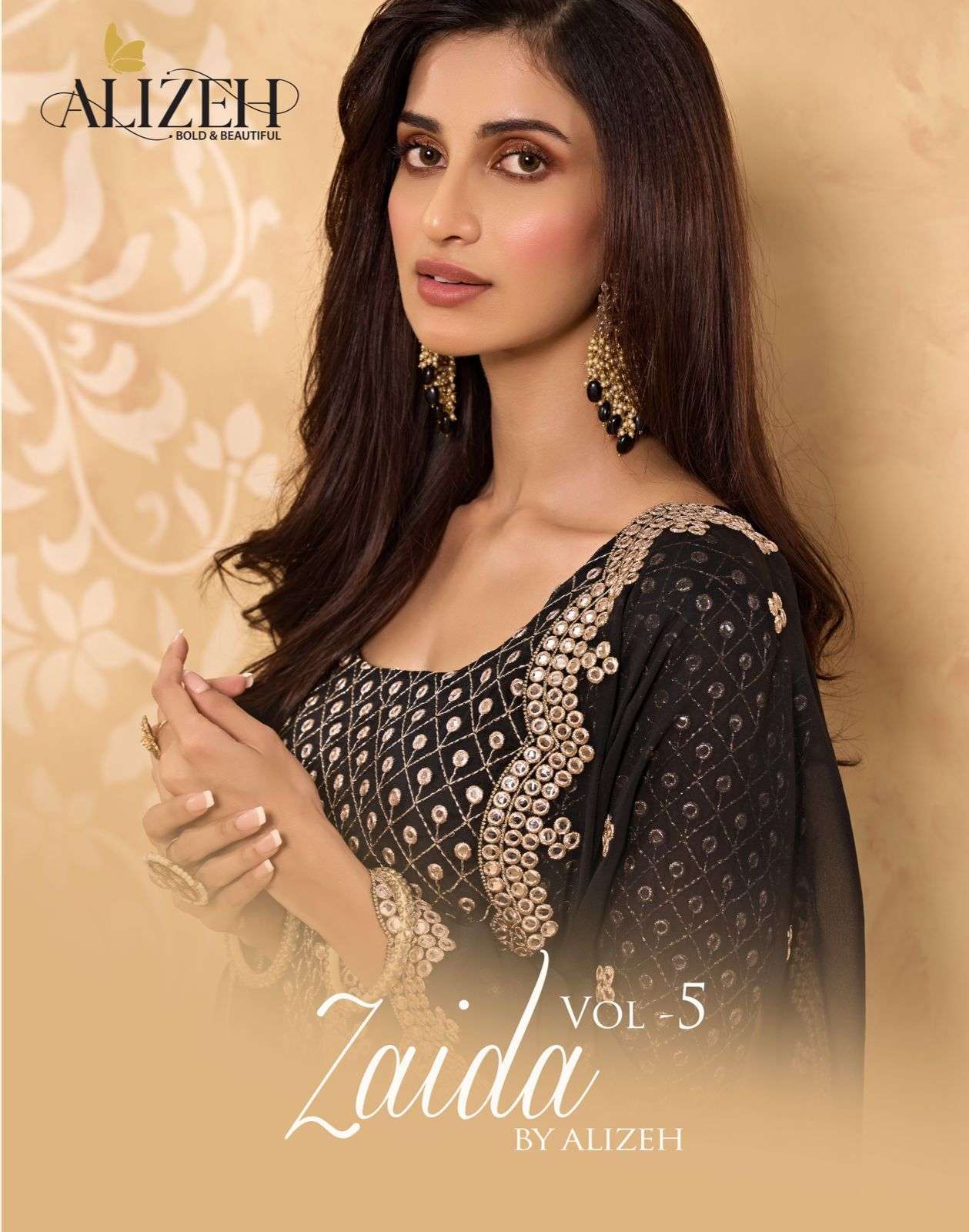 ALIZEH OFFICIAL ZAIDA VOL-5 DESIGNER GEORGETTE SHARARA SUIT 
