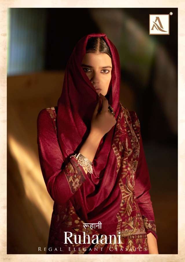 alok suits ruhaani series 727001-727008 Pure Wool Pashmina suit 
