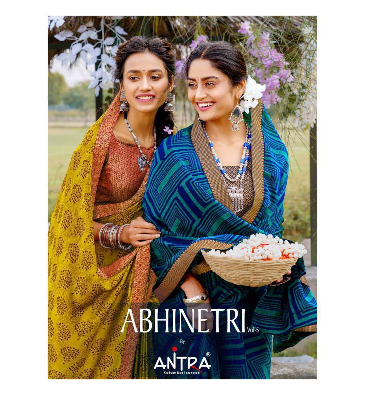 antra abhinetri vol 5 series 68221-68230 black moss saree