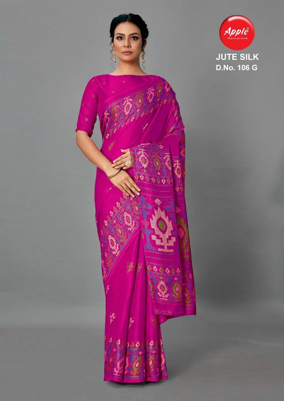 apple sare jute silk vol 6 series 106 jute silk saree