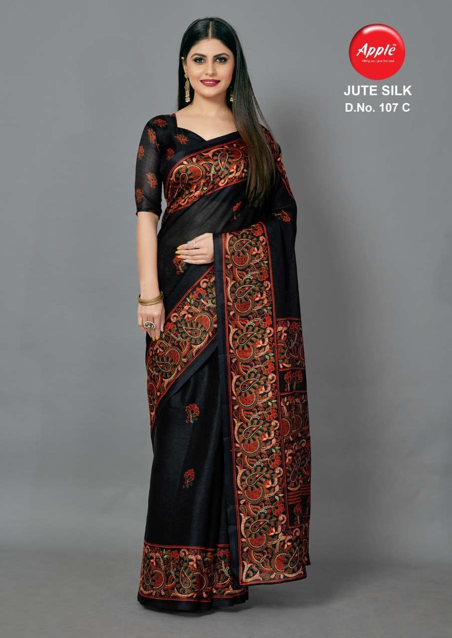 apple saree jute silk vol 7 series 107 jute silk saree