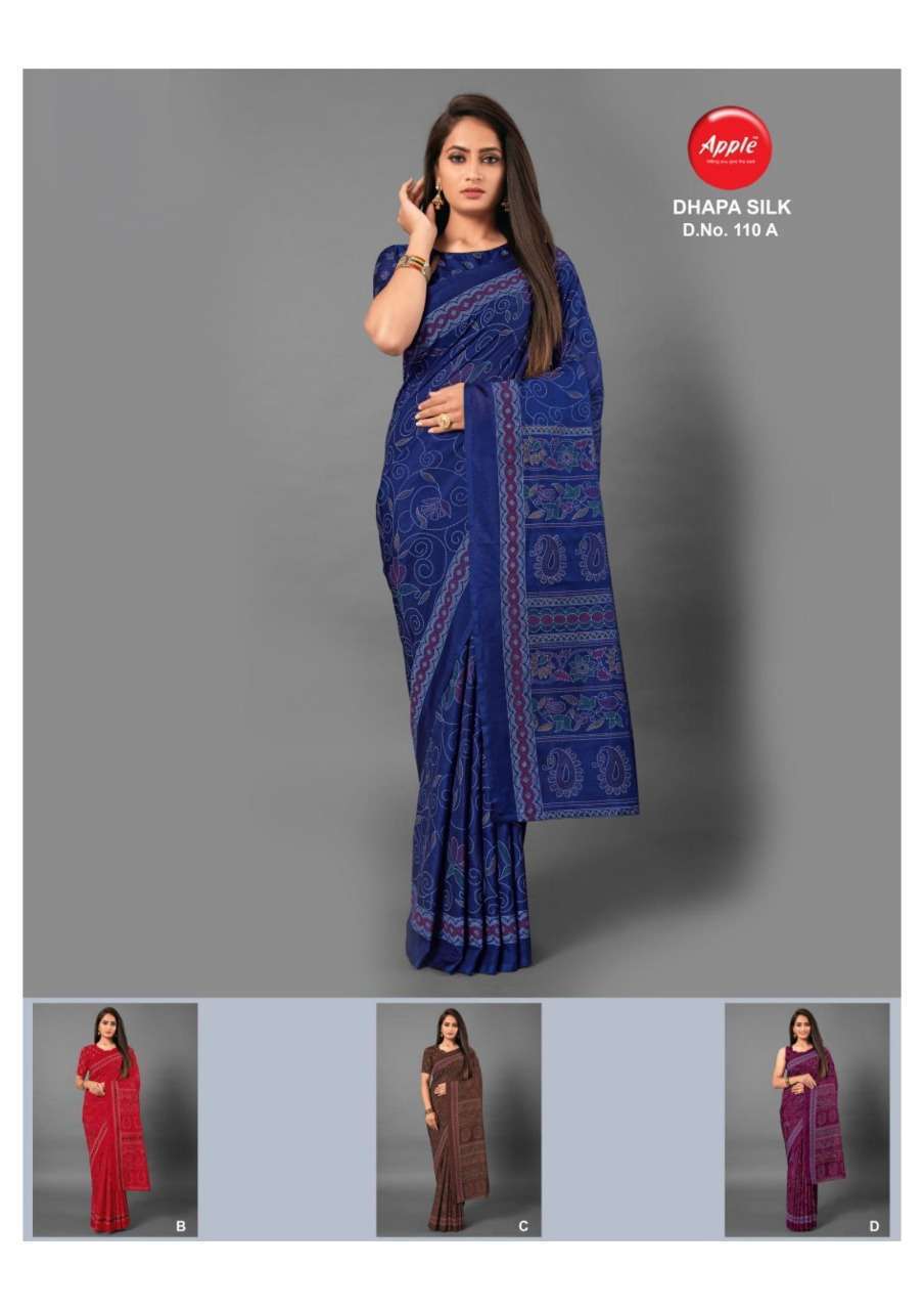 apple sarees dhapa silk series 101-110 dhapa silk saree