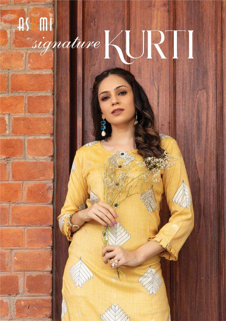 ashmi signature crystal series 101-104 capsule print with handwork kurti 
