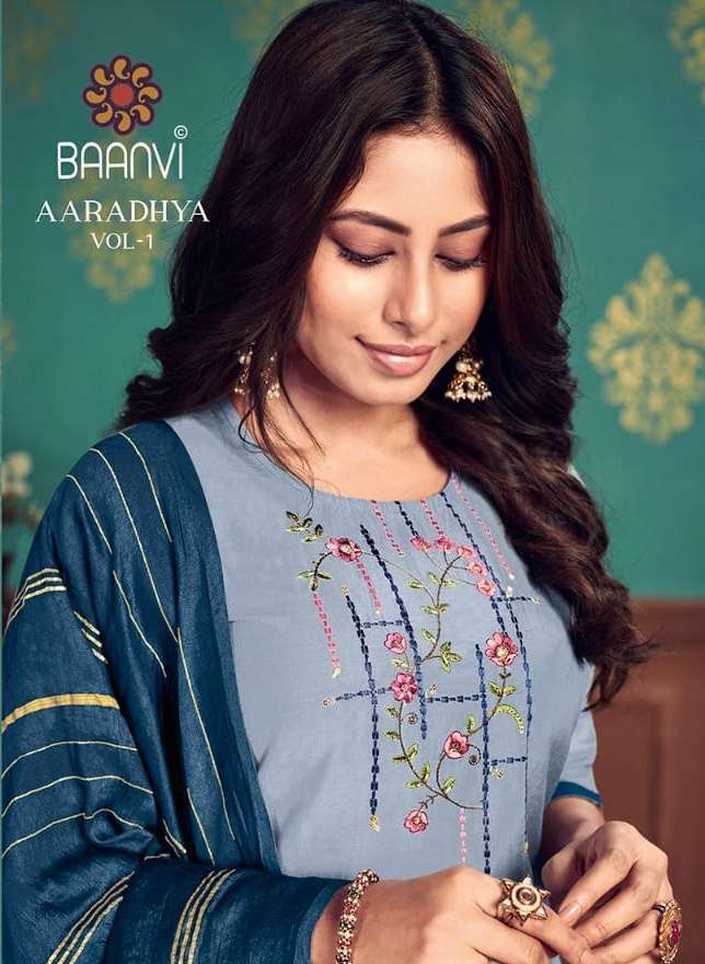 baanvi aaradhya vol 1 series 1001-1004 chinon silk readymade suit
